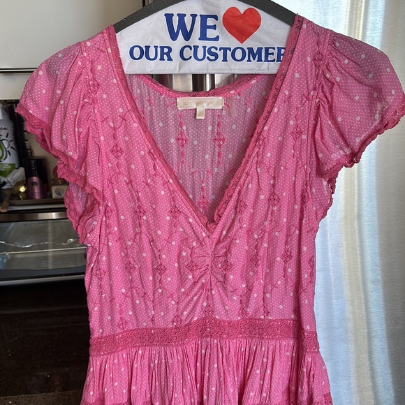 LoveshackFancy Hot Pink Maxi Dress - Picture 3 of 7